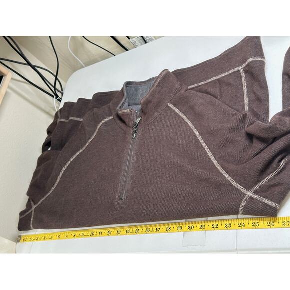Tommy Bahama Sweatshirt Mens XL Gray Brown Reversible 1/2 Zip Pullover Travel - Picture 6 of 7
